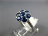 WIDE 1.75CT DIAMOND & AAA SAPPHIRE 18K WHITE GOLD FLOWER STAR OF DAVID LOVE RING