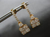 ESTATE LARGE 2.12CT DIAMOND 18KT ROSE GOLD CLUSTER SQUARE FUN HANGING EARRINGS