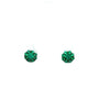 ESTATE .43CT AAA EMERALD 18KT WHITE GOLD CLASSIC ROUND FLOWER FUN STUD EARRINGS