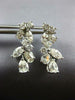 ESTATE 3.65CT DIAMOND 14KT WHITE GOLD 3D MULTI SHAPE TEAR DROP HANGING EARRINGS