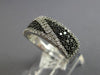 WIDE .75CT WHITE & BLACK DIAMOND 14KT WHITE GOLD MULTI ROW CRISS CROSS LOVE RING