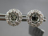 LARGE .62CT DIAMOND 18K WHITE GOLD 3D ROUND FLOWER HALO SEMI MOUNT STUD EARRINGS