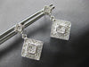 .33CT DIAMOND 14K WHITE GOLD ROUND GEOMETRICAL FILIGREE SQUARE HANGING EARRINGS