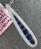 79CT DIAMOND & AAA SAPPHIRE 18KT WHITE GOLD JOURNEY ELONGATED FLOATING PENDANT