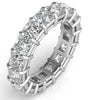 LARGE 4.29CT DIAMOND 14KT WHITE GOLD 3D ASSCHER CUT ETERNITY ANNIVERSARY RING