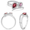 .86CT DIAMOND & AAA PINK SAPPHIRE & AAA PINK TOURMALINE 14KT WHITE GOLD 3D RING