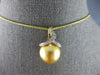 10CT DIAMOND & AAA GOLDEN SOUTH SEA PEARL 14KT YELLOW GOLD 3D FLOATING PENDANT