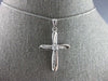 ESTATE LARGE .40CT DIAMOND 14K WHITE GOLD INFINITY CROSS FLOATING PENDANT #27676