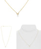 .11CT DIAMOND 14K YELLOW GOLD 3D ROUND V SHAPE SNOWFLAKE FUN ADJUSTABLE NECKLACE