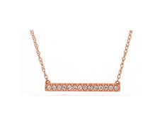 ESTATE .10CT DIAMOND 14KT ROSE GOLD 3D CLASSIC BAR FUN LOVE NECKLACE