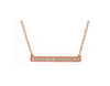 ESTATE .10CT DIAMOND 14KT ROSE GOLD 3D CLASSIC BAR FUN LOVE NECKLACE