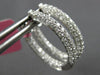1.68CT DIAMOND 18KT WHITE GOLD INSIDE OUT MULTI ROW OVAL HUGGIE HANGING EARRINGS