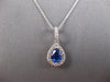 1.23CT DIAMOND & AAA CEYLON SAPPHIRE 14KT WHITE GOLD PEAR SHAPE FLOATING PENDANT