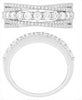 1.01CT DIAMOND 14KT WHITE GOLD 3D ROUND MULTI ROW CRISS CROSS ANNIVERSARY RING