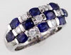 WIDE 2.67CT DIAMOND & AAA SAPPHIRE 14KT WHITE GOLD OVAL & ROUND ANNIVERSARY RING