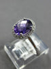 1.31CT DIAMOND & AAA AMETHYST 14KT WHITE GOLD OVAL & ROUND MULTI HEART LOVE RING
