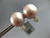 LARGE .18CT DIAMOND & AAA PINK SOUTH SEA PEARL 18KT ROSE GOLD HALO STUD EARRINGS