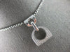 LARGE .75CT DIAMOND 14KT WHITE GOLD LOVE KNOT SEMI CIRCULAR FUN FLOATING PENDANT
