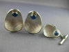LARGE 2.20CT AAA STAR SAPPHIRE 14KT WHITE GOLD HANDCRAFTED CUFF LINK PIN SET