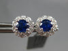 2.06CT DIAMOND & AAA SAPPHIRE 18KT WHITE GOLD CLASSIC ROUND FLOWER STUD EARRINGS