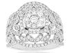 ESTATE LARGE 1.26CT DIAMOND 14KT WHITE GOLD 3D CLUSTER SQUARE ANNIVERSARY RING