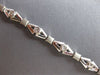 ESTATE .35CT DIAMOND 14K WHITE GOLD TRIANGULAR MATTE & SHINY FUN TENNIS BRACELET