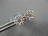 ESTATE 1.0CT DIAMOND 18KT ROSE GOLD 3D CLASSIC FLOWER INVISIBLE STUD EARRINGS