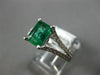 1.65CT DIAMOND & AAA EMERALD 18KT WHITE GOLD 3D CLASSIC SQUARE ENGAGEMENT RING