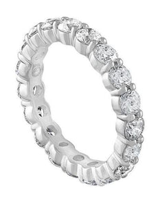 2.5CT DIAMOND 18KT WHITE GOLD 3D SHARED PRONG ETERNITY WEDDING ANNIVERSARY RING