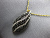 .90CT WHITE & BLACK DIAMOND 14KT YELLOW GOLD TEAR DROP FLOATING PENDANT #27971
