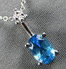 .61CT DIAMOND & AAA BLUE TOPAZ 14KT WHITE GOLD OVAL ROUND ARROW FLOATING PENDANT