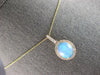2.36CT DIAMOND & AAA AUSTRALIAN OPAL 14KT YELLOW GOLD OVAL HALO FLOATING PENDANT