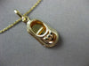 ESTATE 14KT YELLOW GOLD 3D HANDCRAFTED BOW BABY SHOE PENDANT & CHAIN #25217