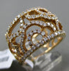 ESTATE WIDE .97CT DIAMOND 18KT ROSE GOLD OPEN FILIGREE SEMI ETERNITY FUN RING