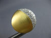 LARGE 1.5CT DIAMOND 18KT 2 TONE GOLD MATTE & SHINY CIRCULAR MOON EARRINGS #27693