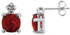 2.11CT DIAMOND & AAA GARNET 14KT WHITE GOLD 3D ROUND GEOMETRICAL STUD EARRINGS