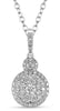 .93CT DIAMOND 14KT WHITE GOLD 3D CLASSIC ROUND PAVE FLOWER HALO FLOATING PENDANT