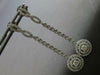 ESTATE LARGE 1.31CT DIAMOND 18KT WHITE GOLD SOLITAIRE FILIGREE HANGING EARRINGS