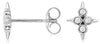 ESTATE .14CT DIAMOND 14KT WHITE GOLD 3D 4 STONE BEZEL FLOWER STAR STUD EARRINGS