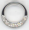.27CT DIAMOND 14KT WHITE GOLD 3D ROUND CIRCULAR PAVE JOURNEY FLOATING PENDANT