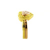 .30CT PINK & FANCY YELLOW DIAMOND 18KT YELLOW & ROSE GOLD DOUBLE HEART LOVE RING