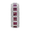 3.45CT DIAMOND & AAA RUBY 18KT WHITE GOLD 3D ROUND & PRINCESS ANNIVERSARY RING