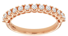 .42CT DIAMOND 14K ROSE GOLD ROUND CLASSIC 4 PRONG SEMI ETERNITY ANNIVERSARY RING