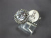 ESTATE LARGE 2.0CT CUBIZ ZIRCONIA 14KT WHITE GOLD 3D ROUND HALO ENGAGEMENT RING