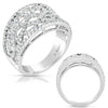 WIDE .77CT DIAMOND 14KT WHITE GOLD 3D CLASSIC OPEN FILIGREE FLORAL FUN RING