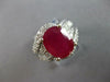ESTATE LARGE 5.41CT DIAMOND & AAA RUBY 14KT WHITE GOLD 3D ENGAGEMENT RING #27628