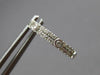 ESTATE .32CT DIAMOND 14KT WHITE GOLD 3D 2 ROW BEZEL HUGGIE HOOP HANGING EARRINGS