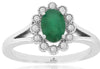 .87CT DIAMOND & AAA EMERALD 14KT WHITE GOLD 3D OVAL & ROUND FILIGREE LOVE RING