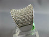 ESTATE EXTRA LARGE 3.26CT DIAMOND 18K WHITE GOLD MULTI ROW PAVE ANNIVERSARY RING