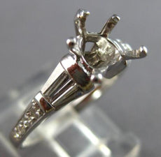 .52CT DIAMOND 14KT WHITE GOLD ROUND & BAGUETTE SEMI MOUNT ENGAGEMENT RING #28419